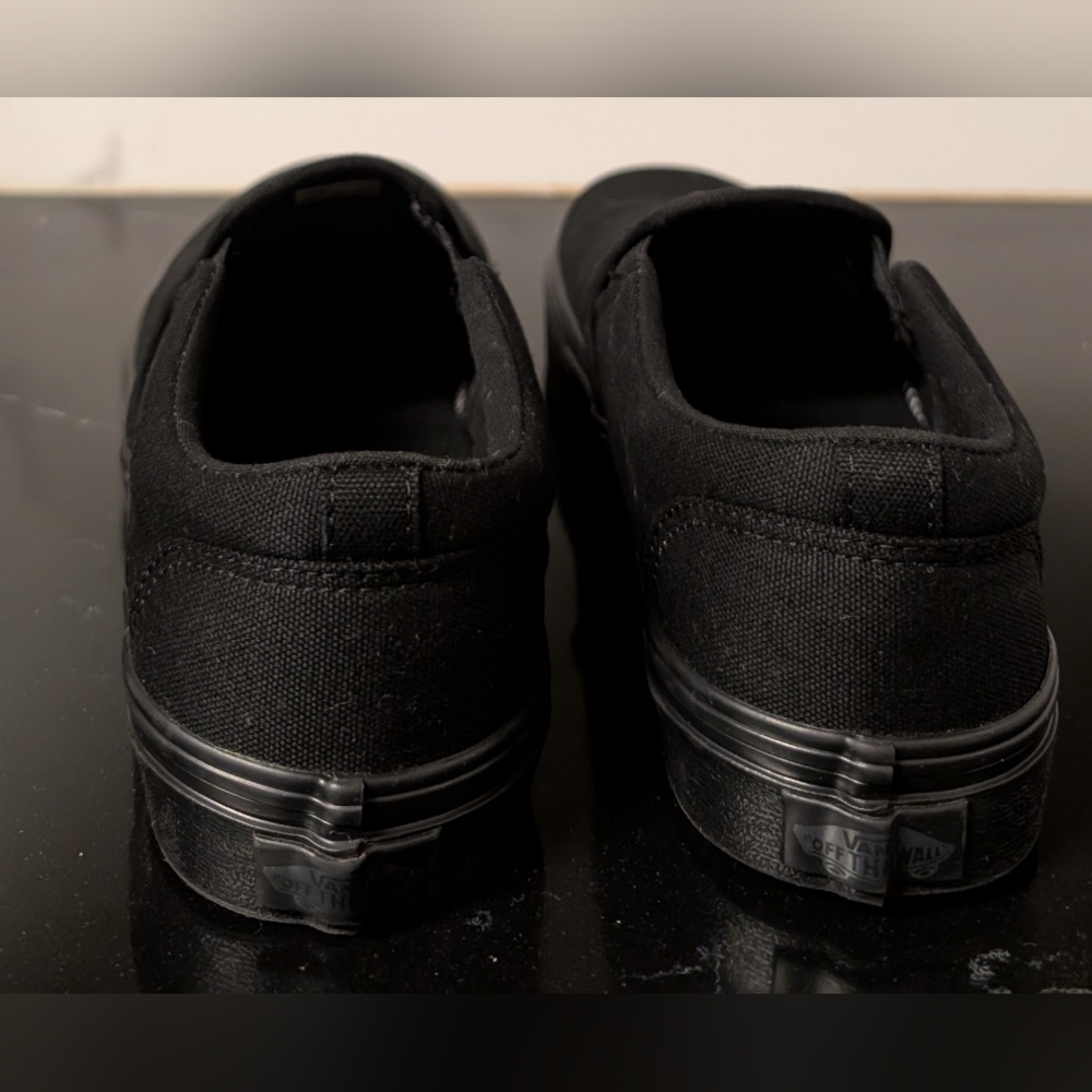 Vans® Asher Men's Black Slip-On Sneakers Size 7.5 Like New - Picture 8 of 10
